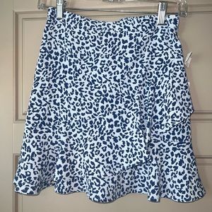 blue and white flowy skirt